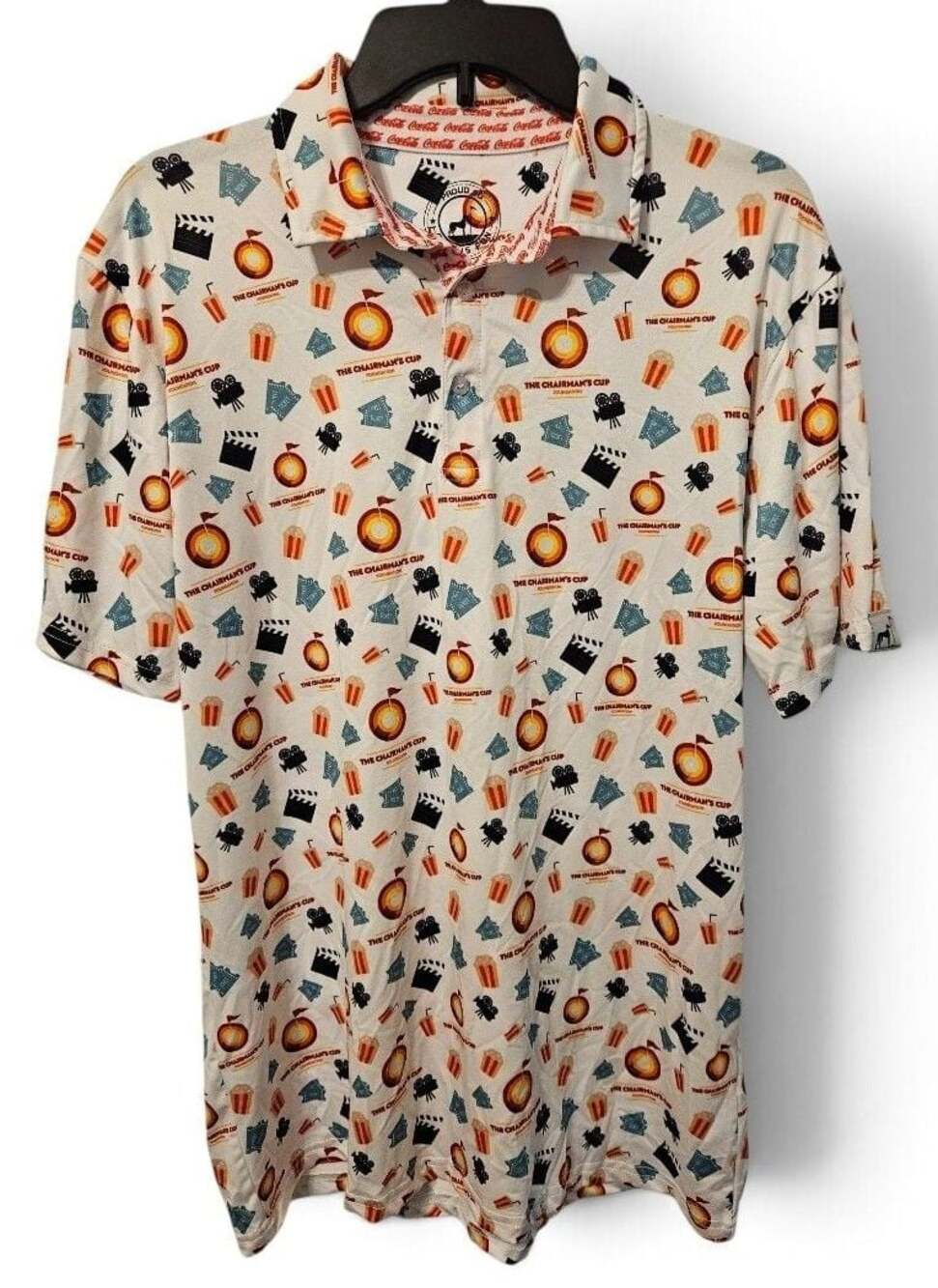 Proud 90 The Chairman's Cup Coca-Cola Movie Print Golf Polo Shirt